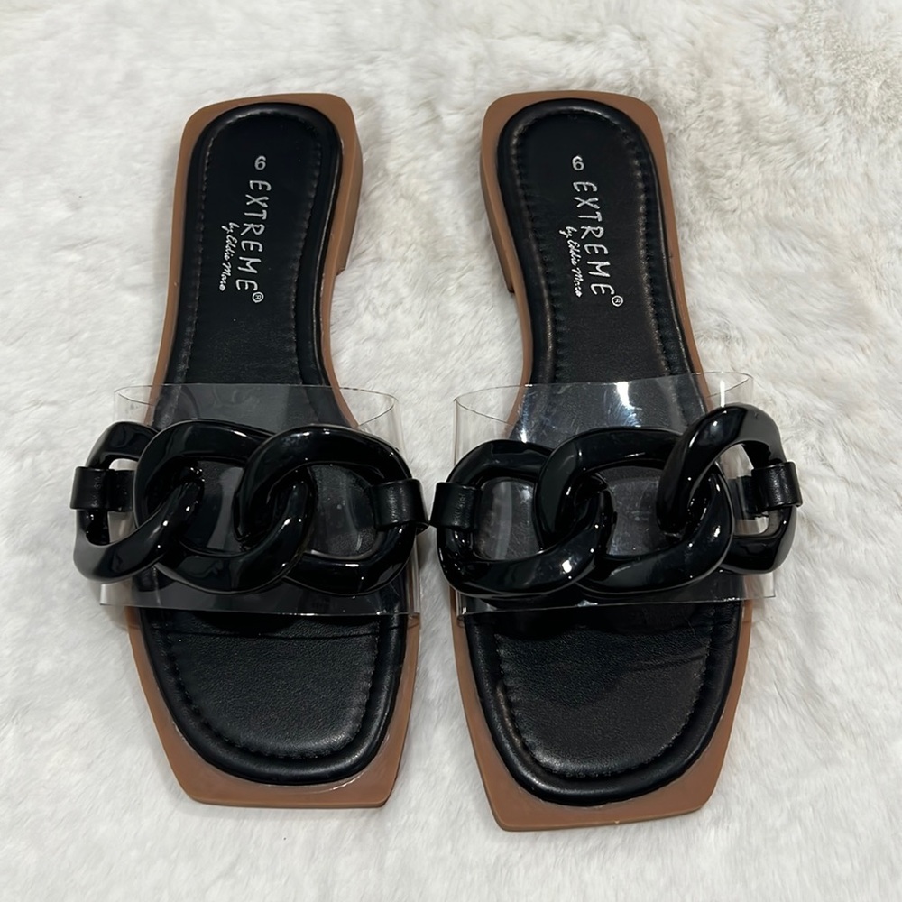 New Extreme by Eddie Marc Chain Embellished Sandals